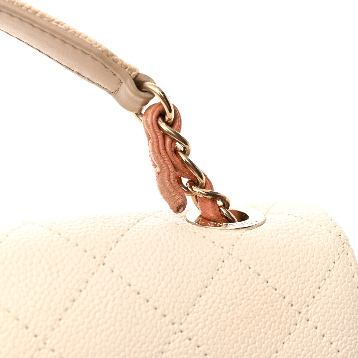 Chanel Grained Calfskin Quilted Small Cuba Top Handle Flap White 11 of 12