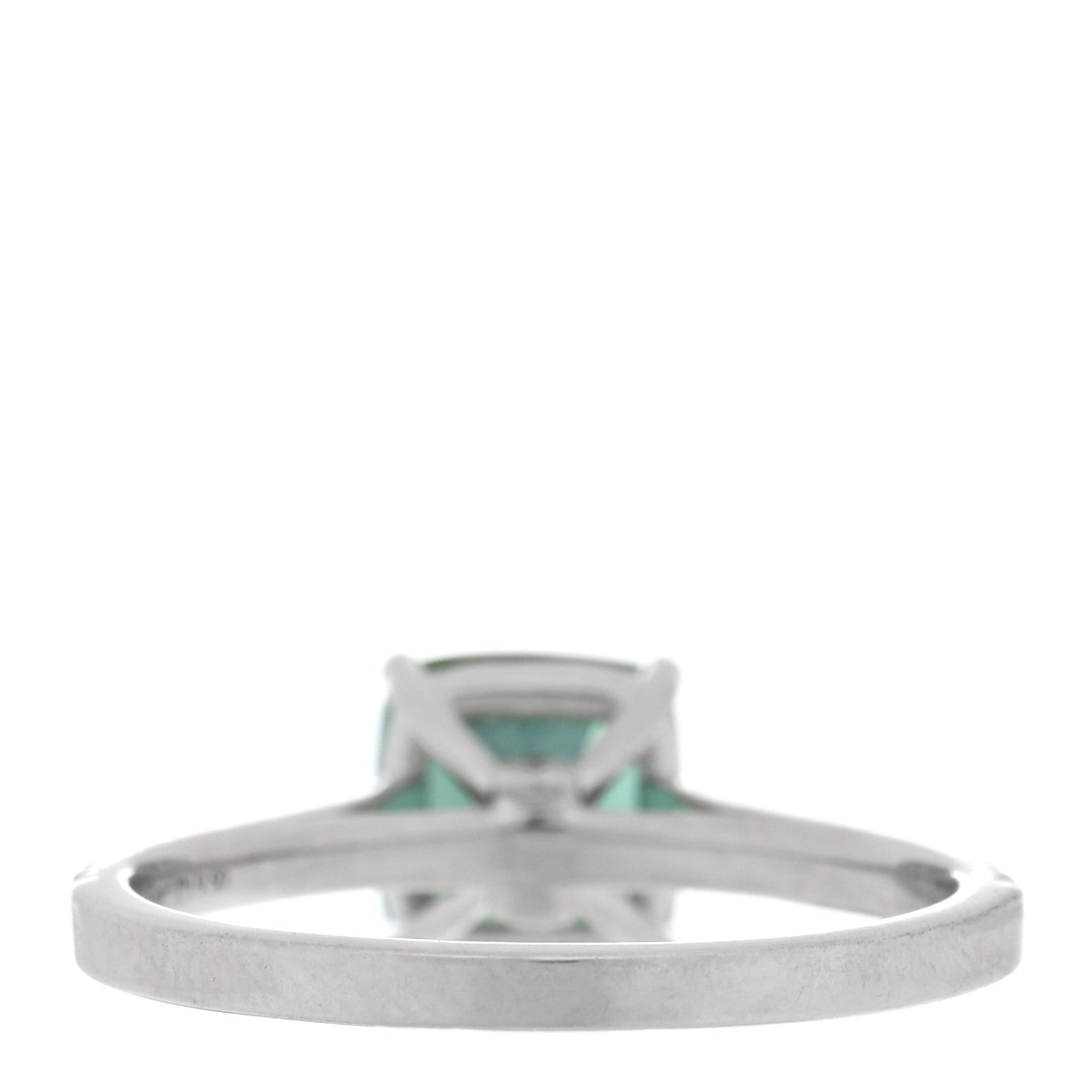 Tiffany Platinum Diamond Green Tourmaline Legacy Ring 52 6 3 of 4