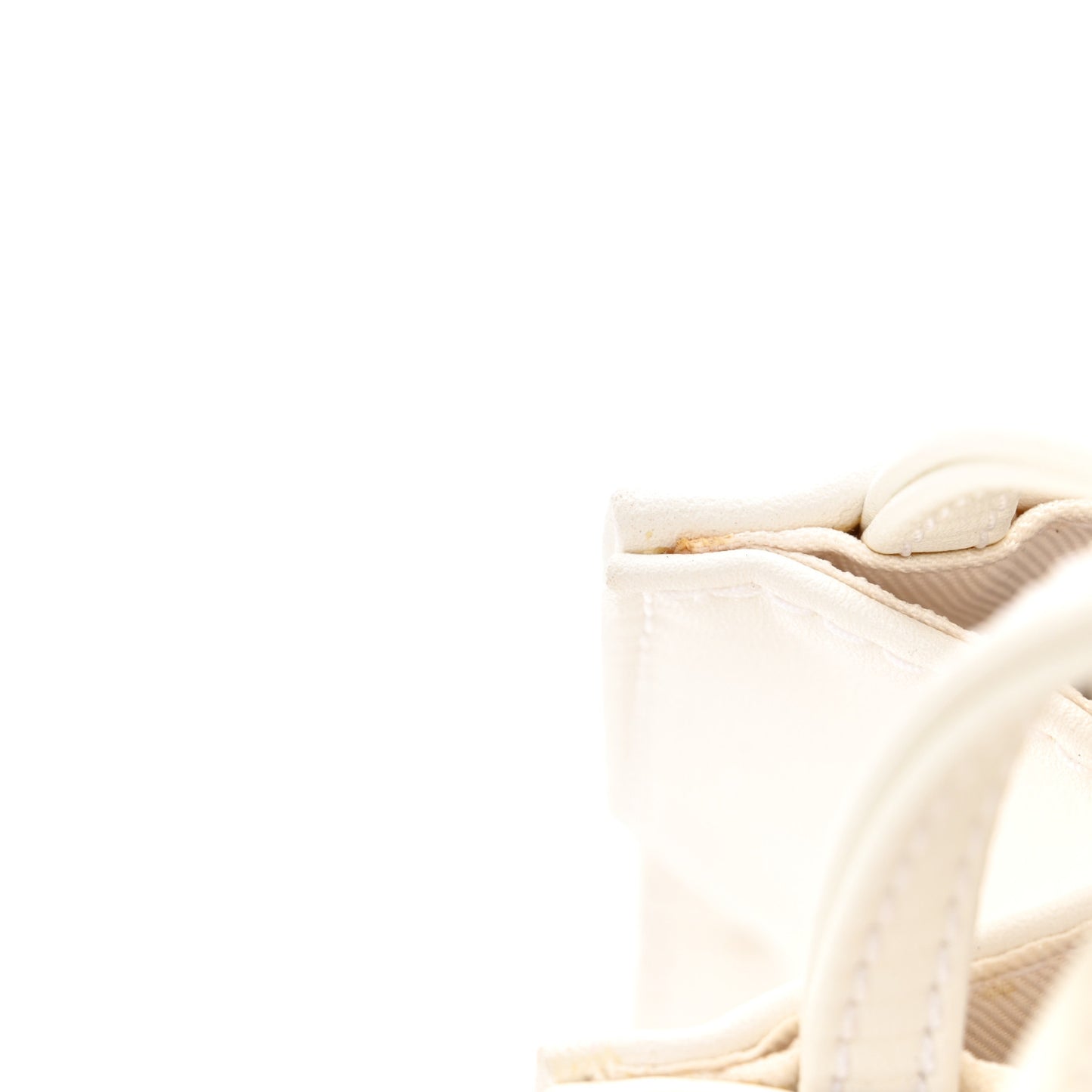 Vegan Leather Small Shopping Bag White