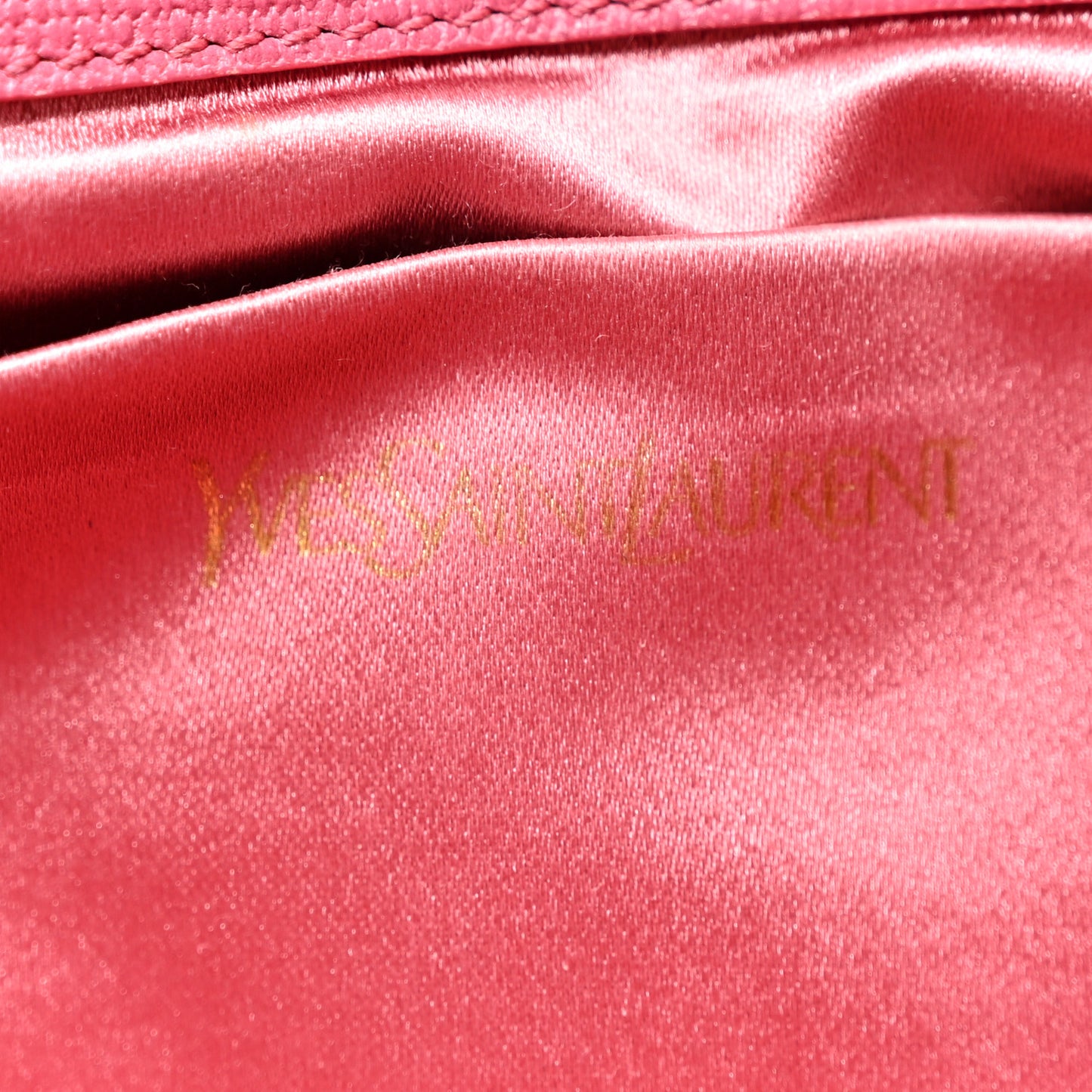 Textured Calfskin Y Ligne Clutch Fuchsia