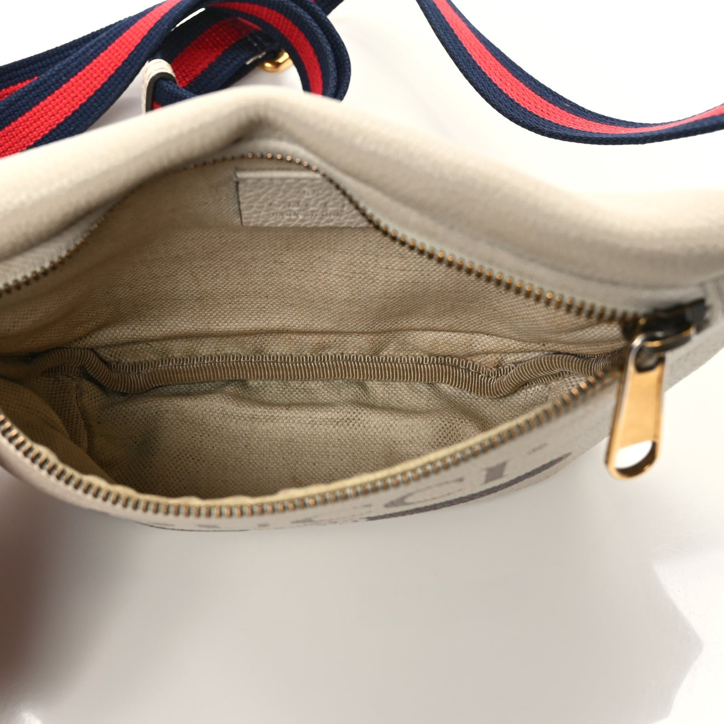 Grained Calfskin Small Logo Belt Bag White