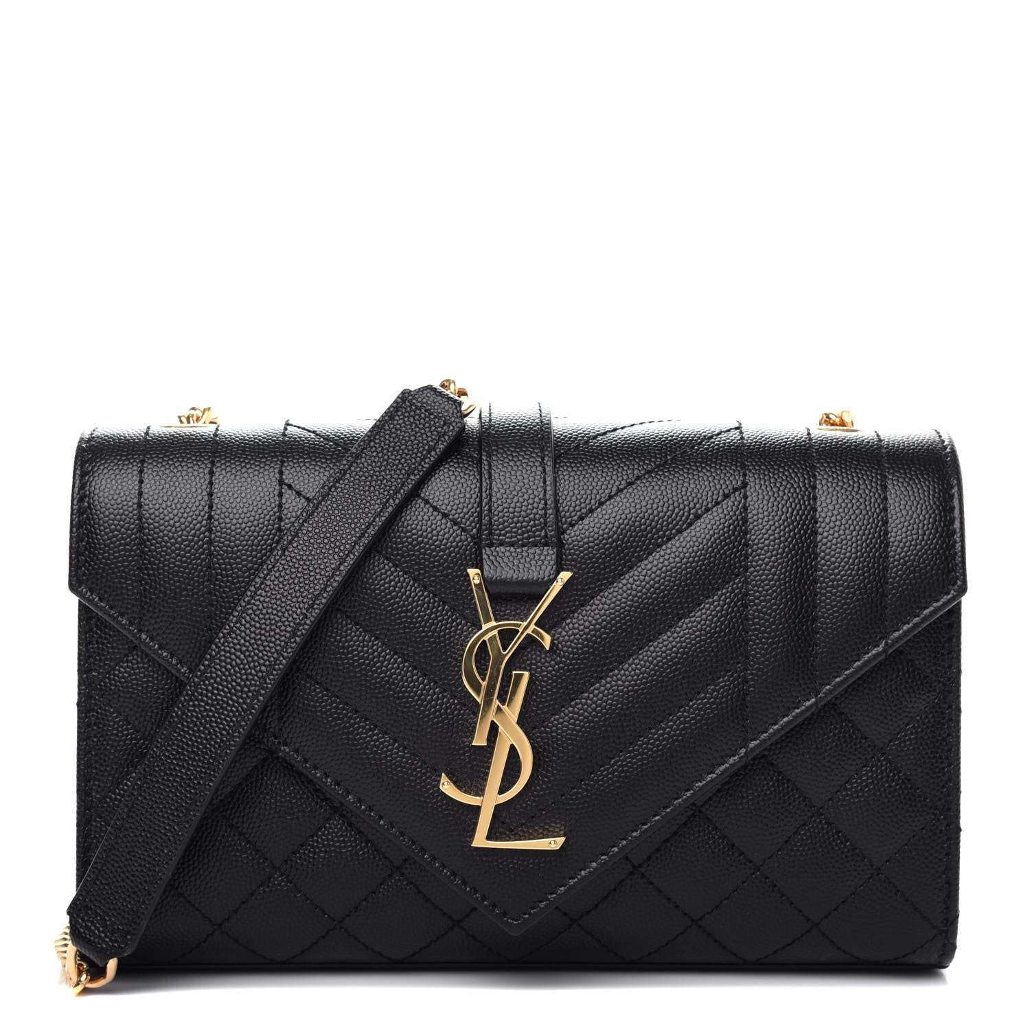 Saint Laurent Grain De Poudre Textured Mixed Matelasse Triquilt Small Monogram Satchel Black 1 of 10