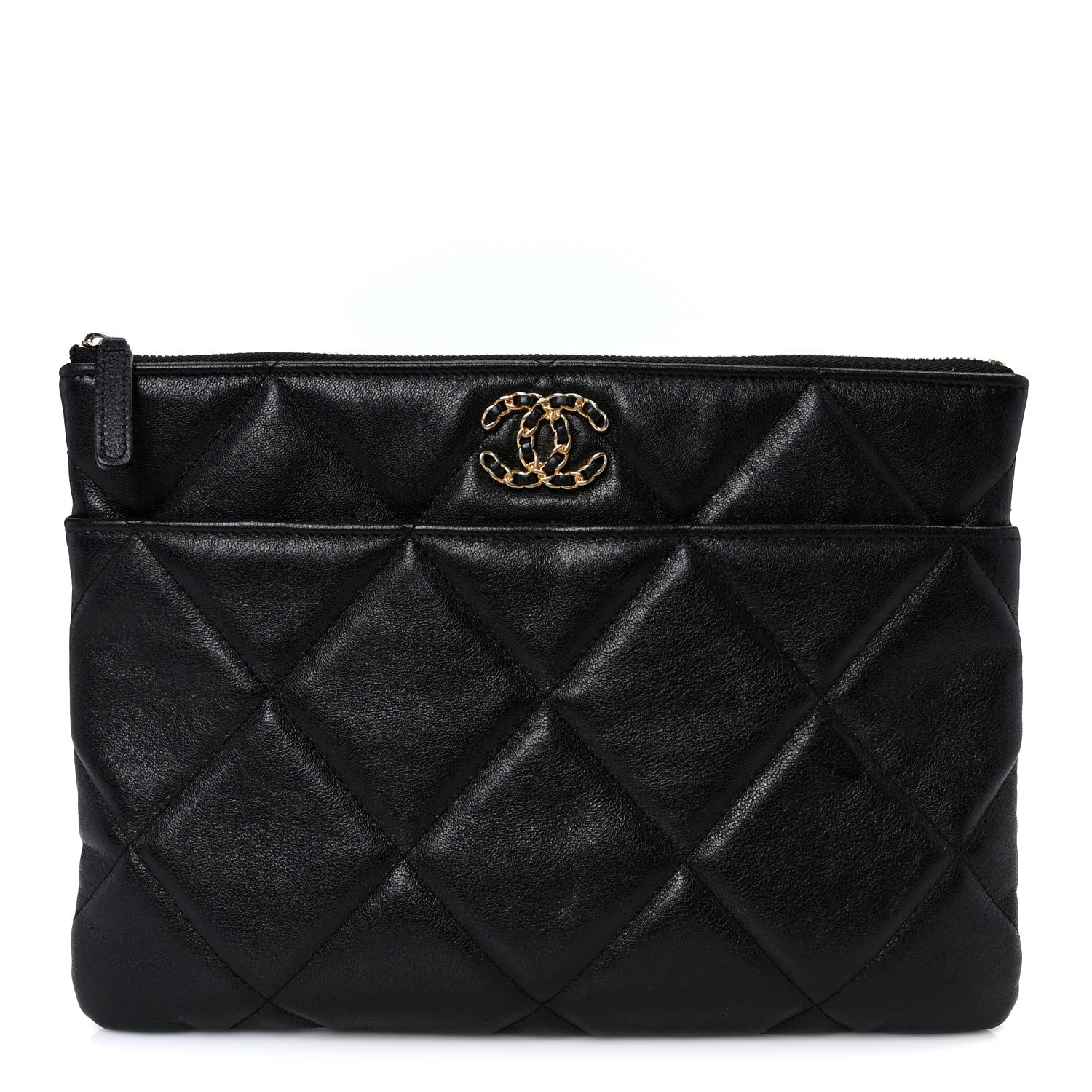 Chanel Goatskin Quilted Chanel 19 Pouch Black 1879196 – FASHIONPHILE