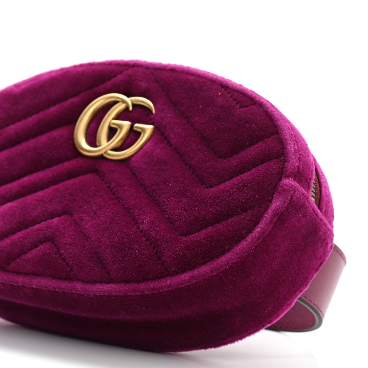 Velvet Matelasse GG Marmont Belt Bag 75 30 Fuchsia Violet Cyclamen