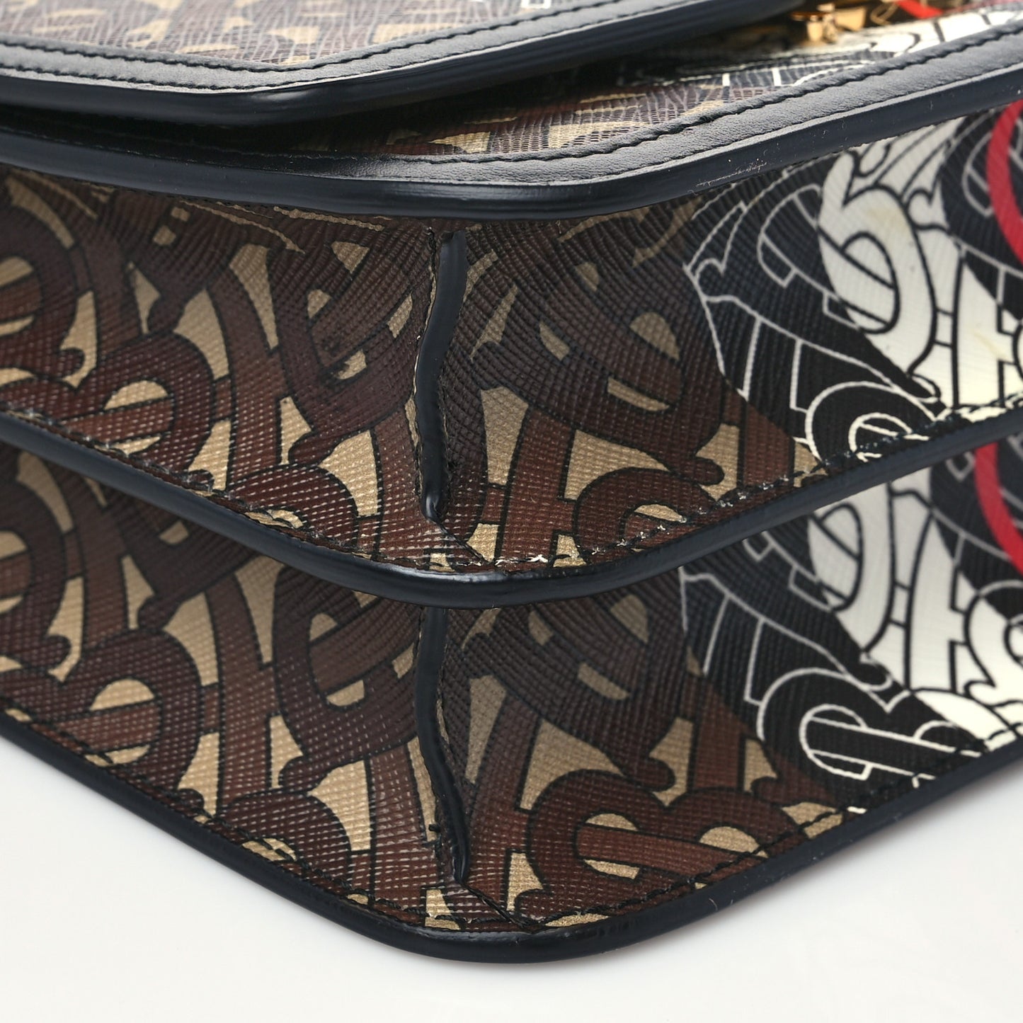 E-Canvas Monogram Stripe Small TB Bag Bridle Brown