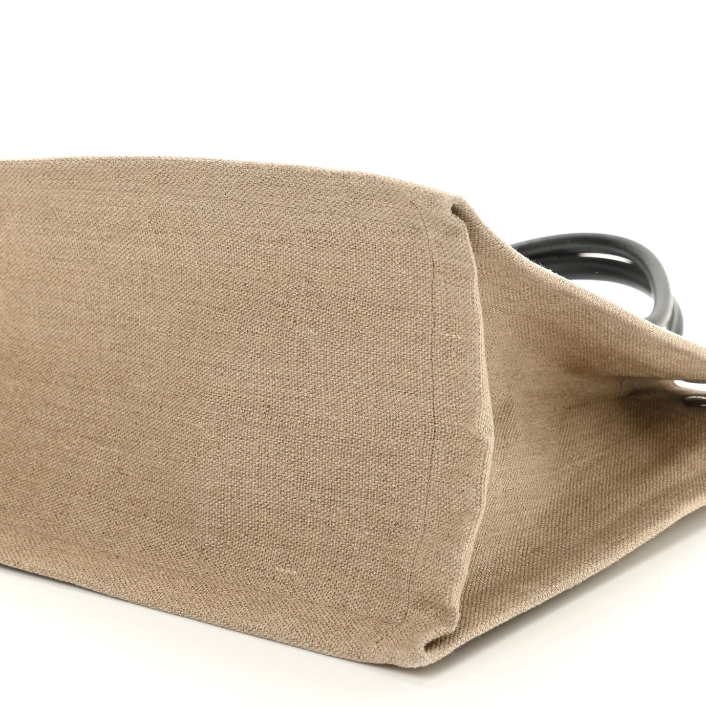 Linen Calfskin Small Rive Gauche Tote Greggio Natural