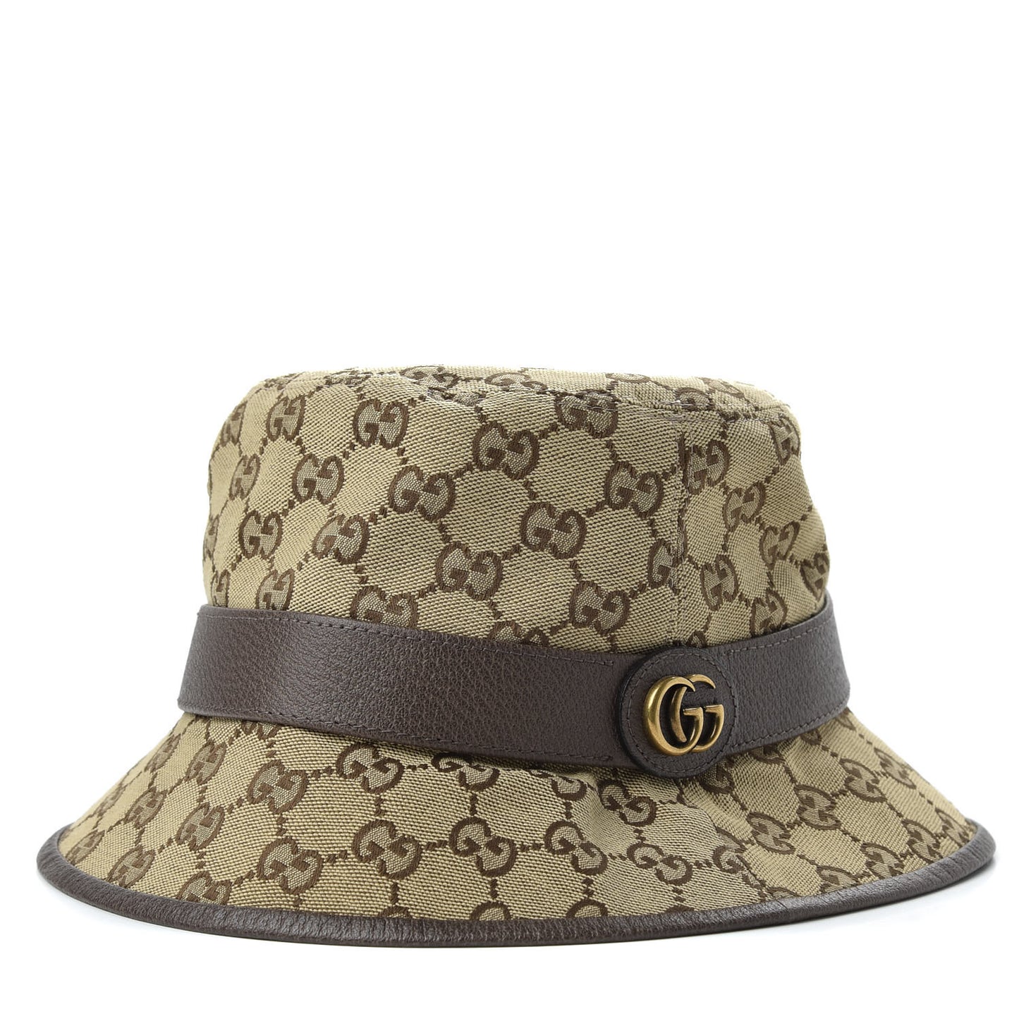 Monogram Textured Dollar Calfskin GG Jago Bucket Hat M Cacao Beige