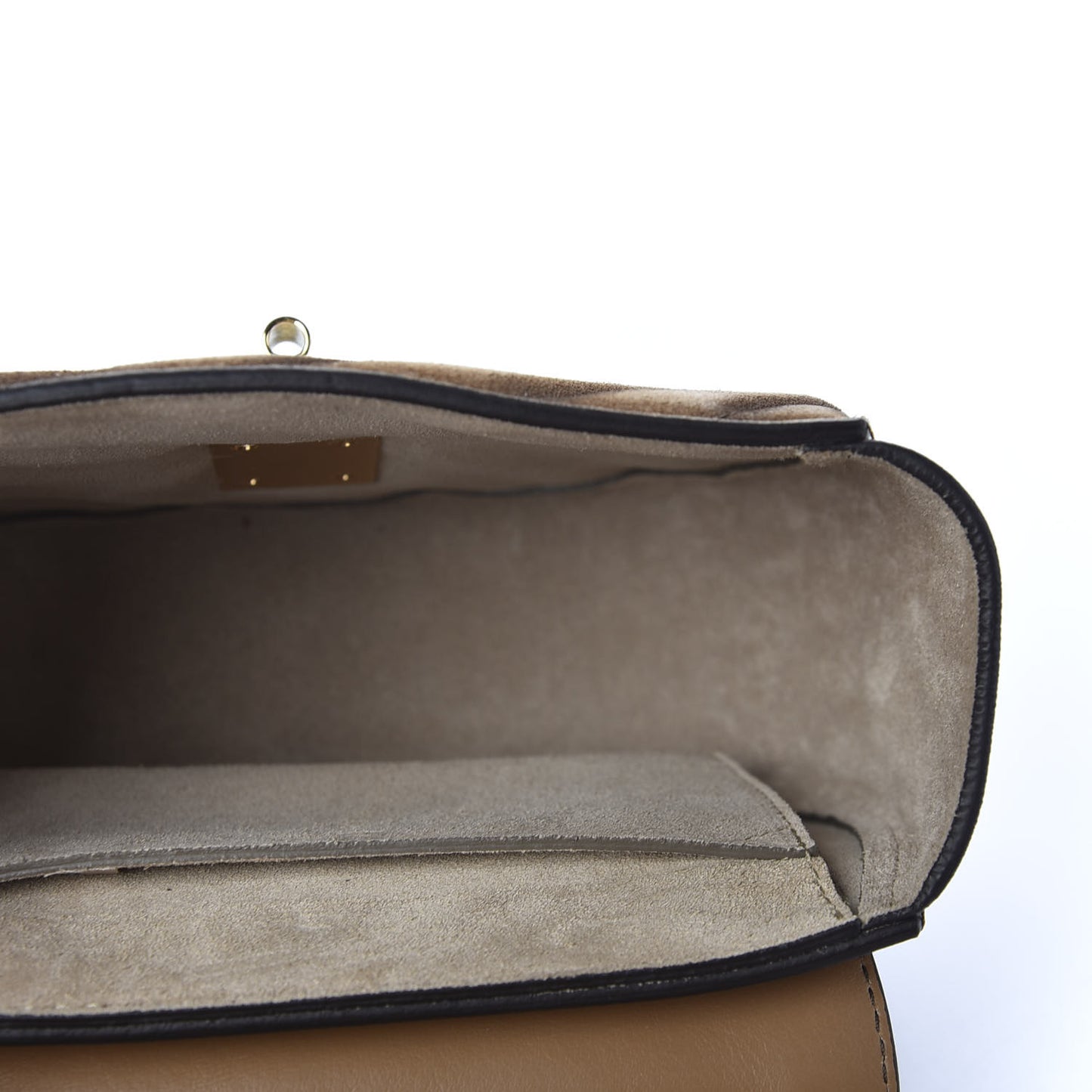 Suede Calfskin Quilted Drew Bijou Shoulder Bag Nut