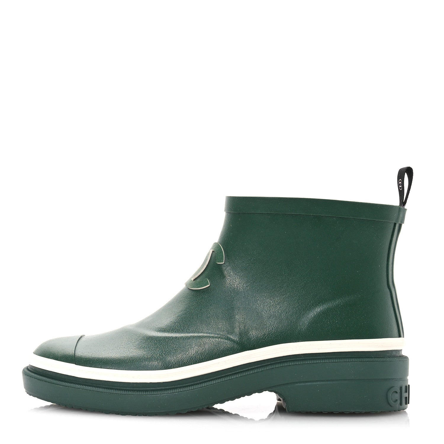 Chanel Rubber CC Short Rain Boots 38 Dark Green 1661728 – FASHIONPHILE