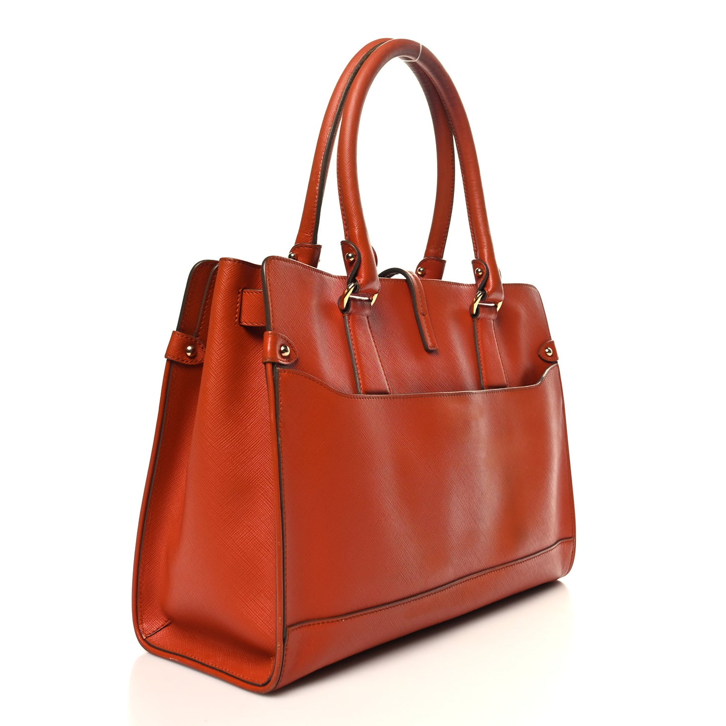 Printed Calfskin Briana Tote Terracotta
