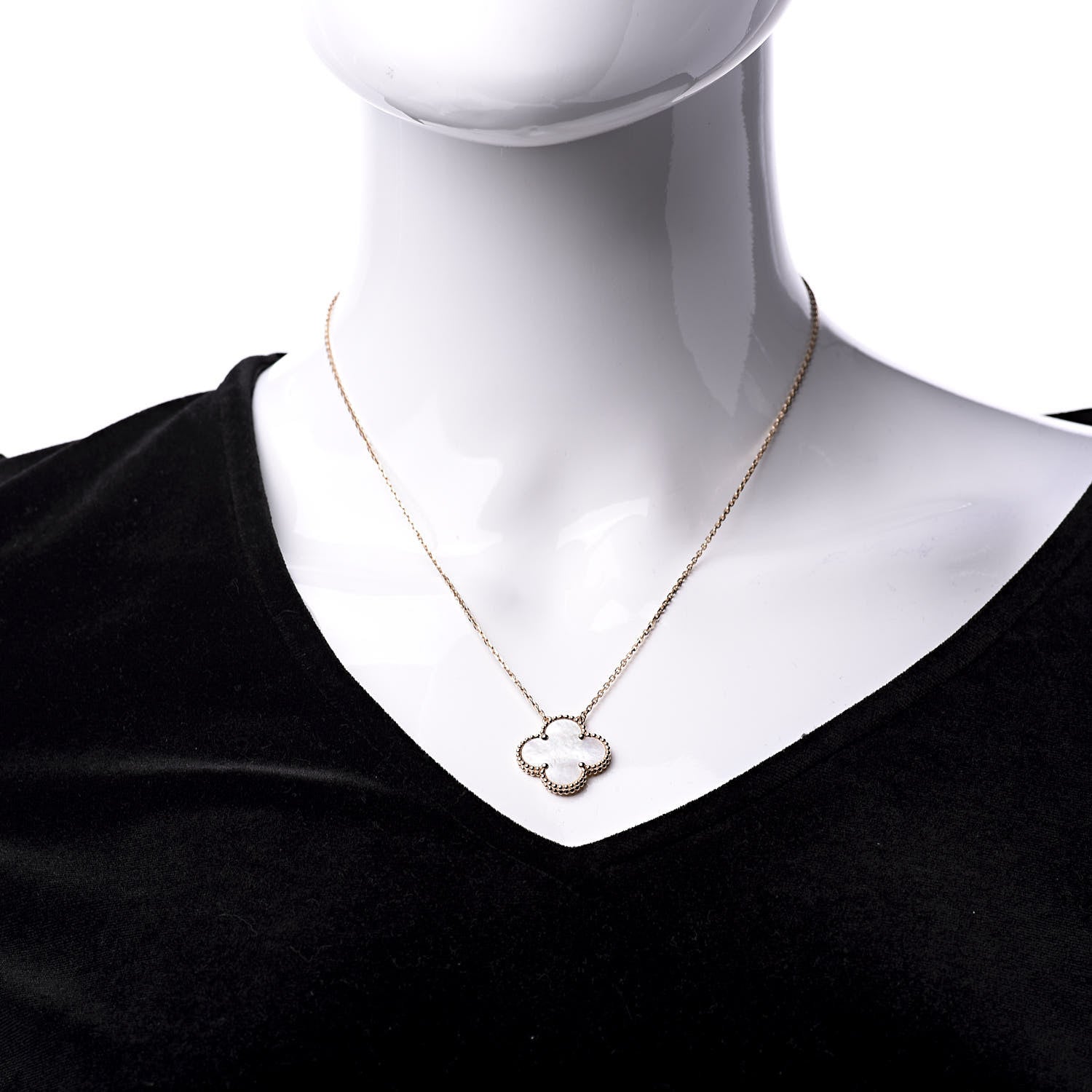 Van Cleef & Arpels 18K Rose Gold Mother of Pearl Magic Alhambra Pendant Necklace 2 of 9