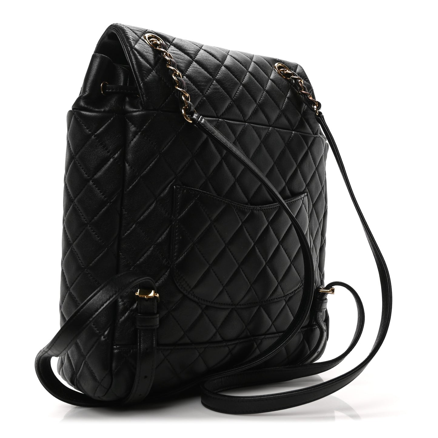 Lambskin Quilted Large Urban Spirit Backpack Black
