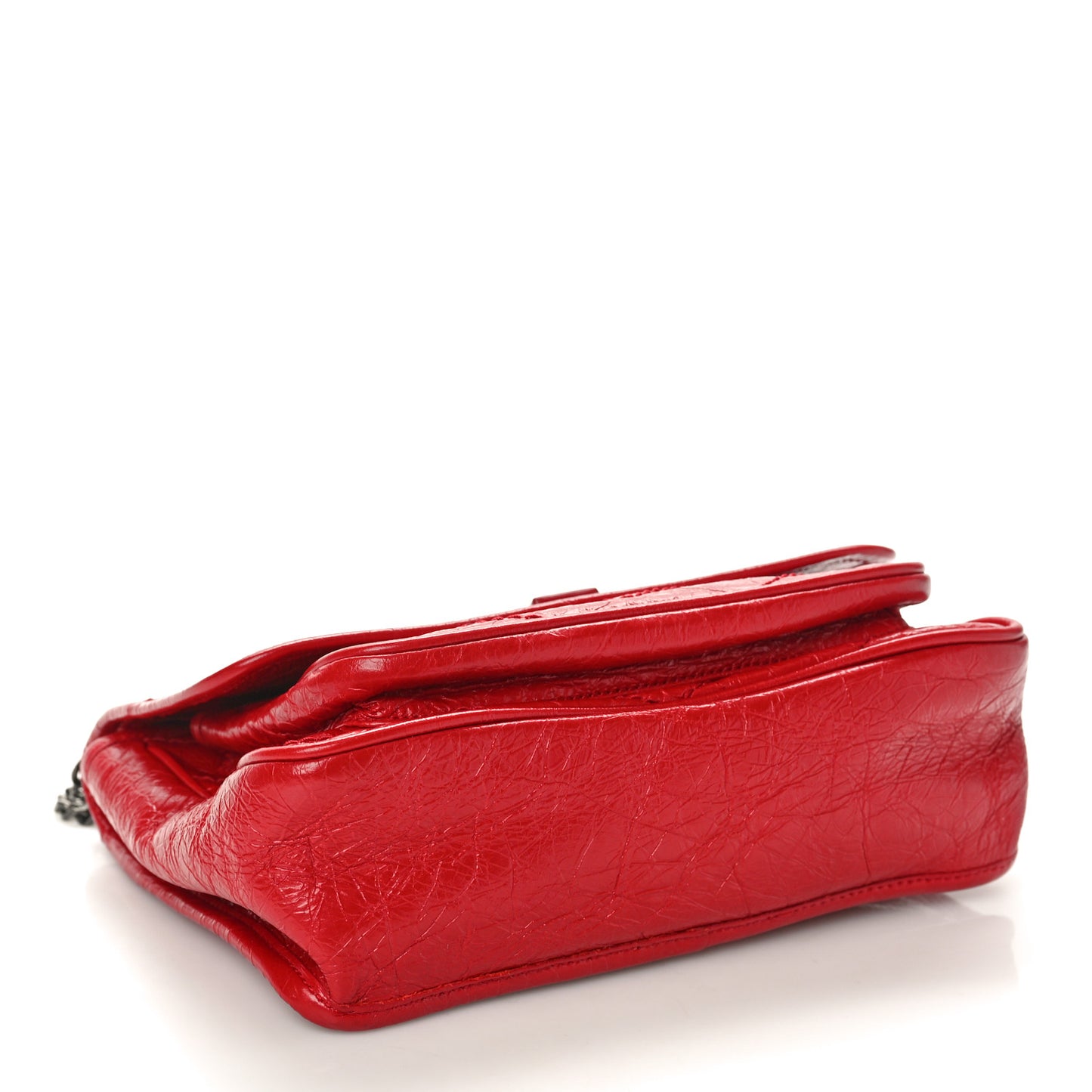 Crinkled Calfskin Matelasse Monogram Baby Niki Chain Satchel Rouge Eros