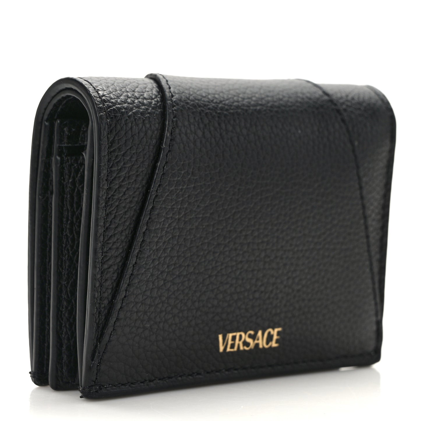 Grained Calfskin Virtus Bifold Wallet Black