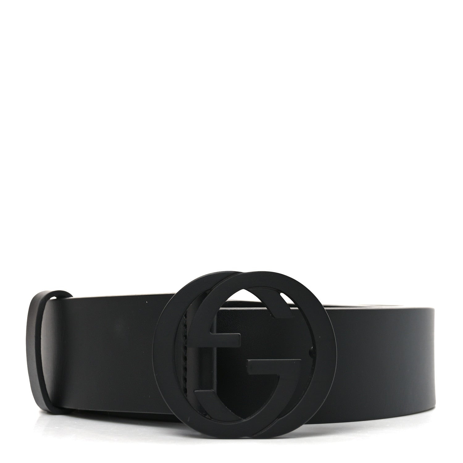 Gucci Selleria Calfskin Monochrome Interlocking G 37mm Belt 80 32