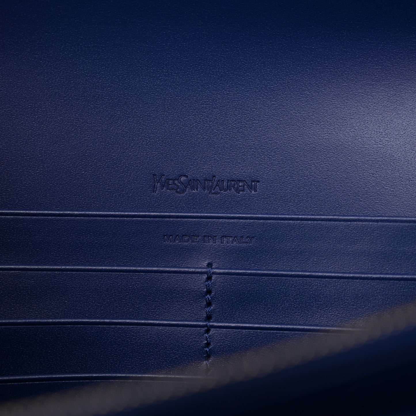Patent Calfskin Belle de Jour Chain Clutch Blue