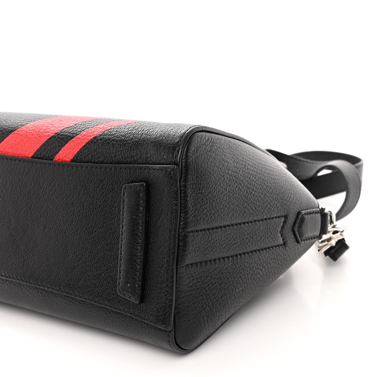 Sugar Goatskin Striped Mini Antigona Black