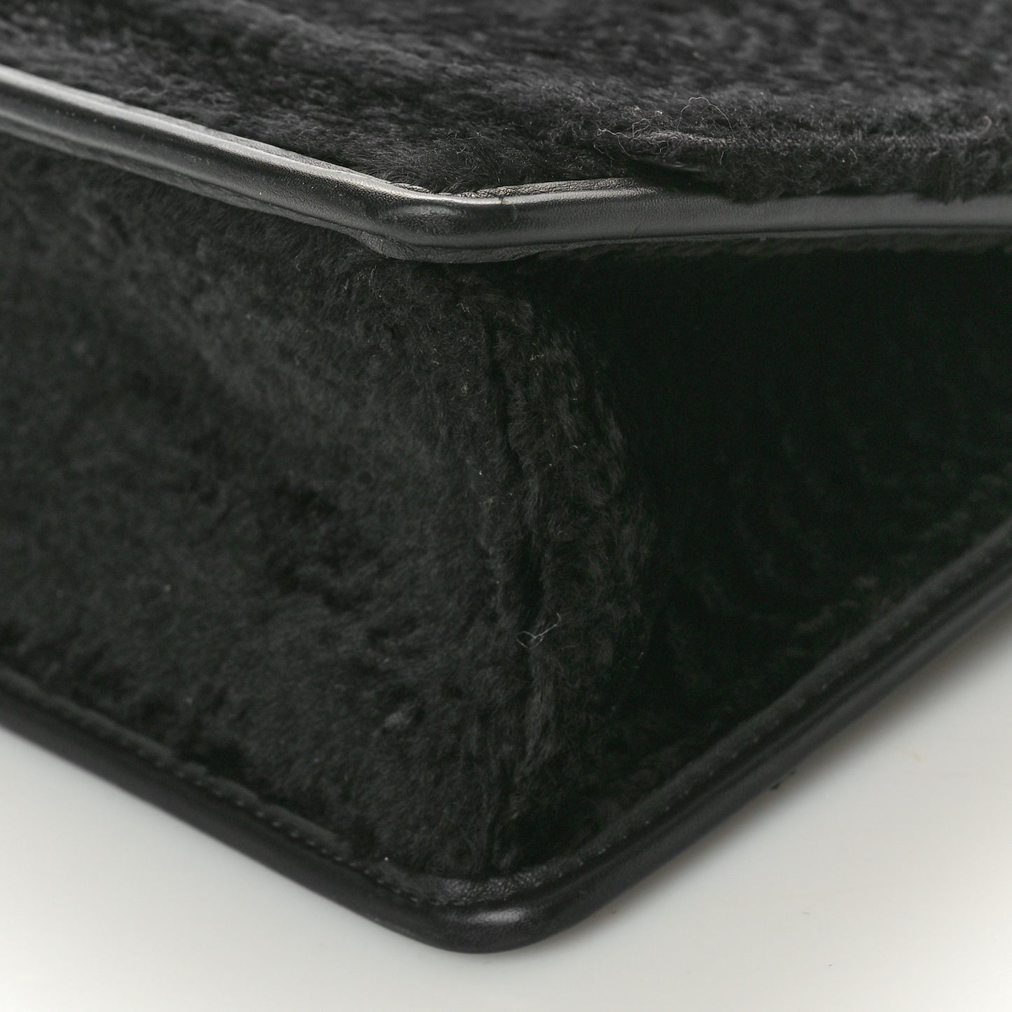 Velluto Astrakan Vitello Dolce F is Fendi Kan I Shoulder Bag Black