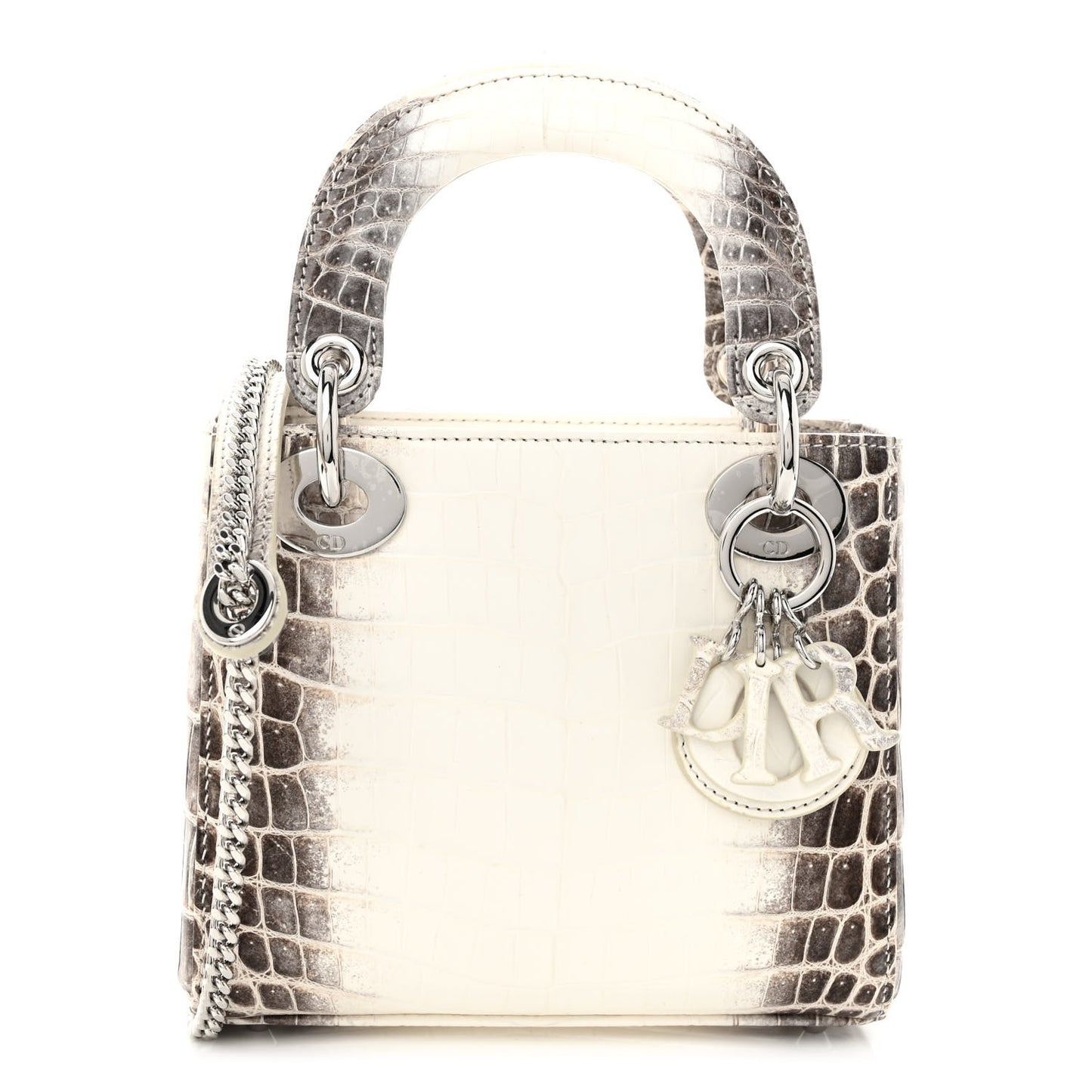 Niloticus Crocodile Himalaya Mini Lady Dior White