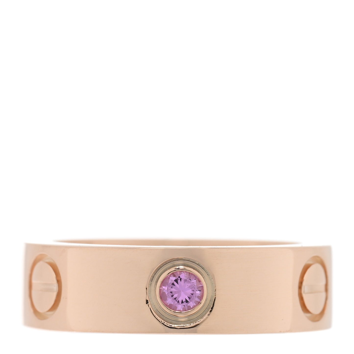 18K Pink Gold Pink Sapphire 5.5mm LOVE Ring 50 5.25