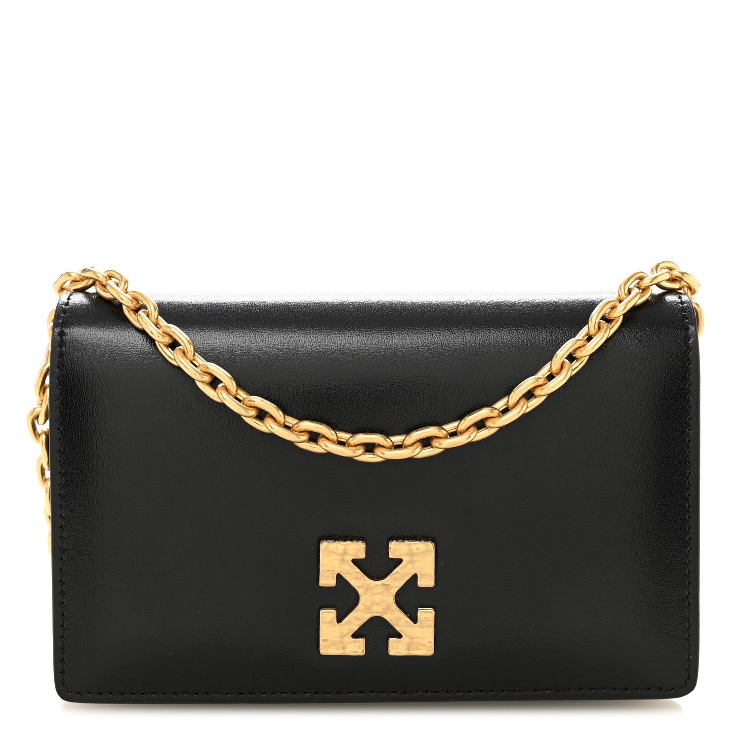 y0025　0808 Off-White Calfskin Jitney 0.5 Shoulder Bag Black 1800353