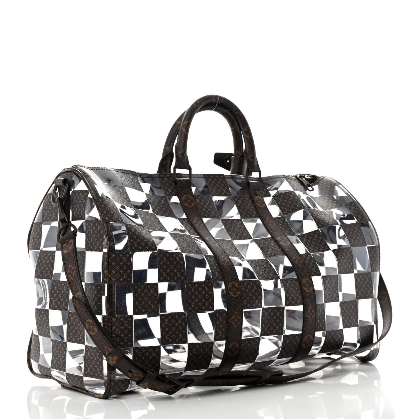 PVC Monogram Chess Keepall Bandouliere 50