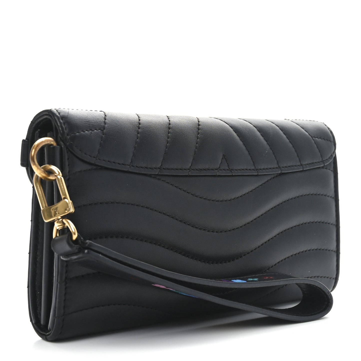 Calfskin New Wave Long Wallet Black