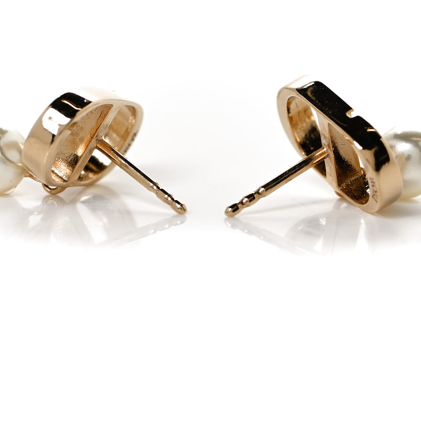 Pearl Logo Earrings Gold