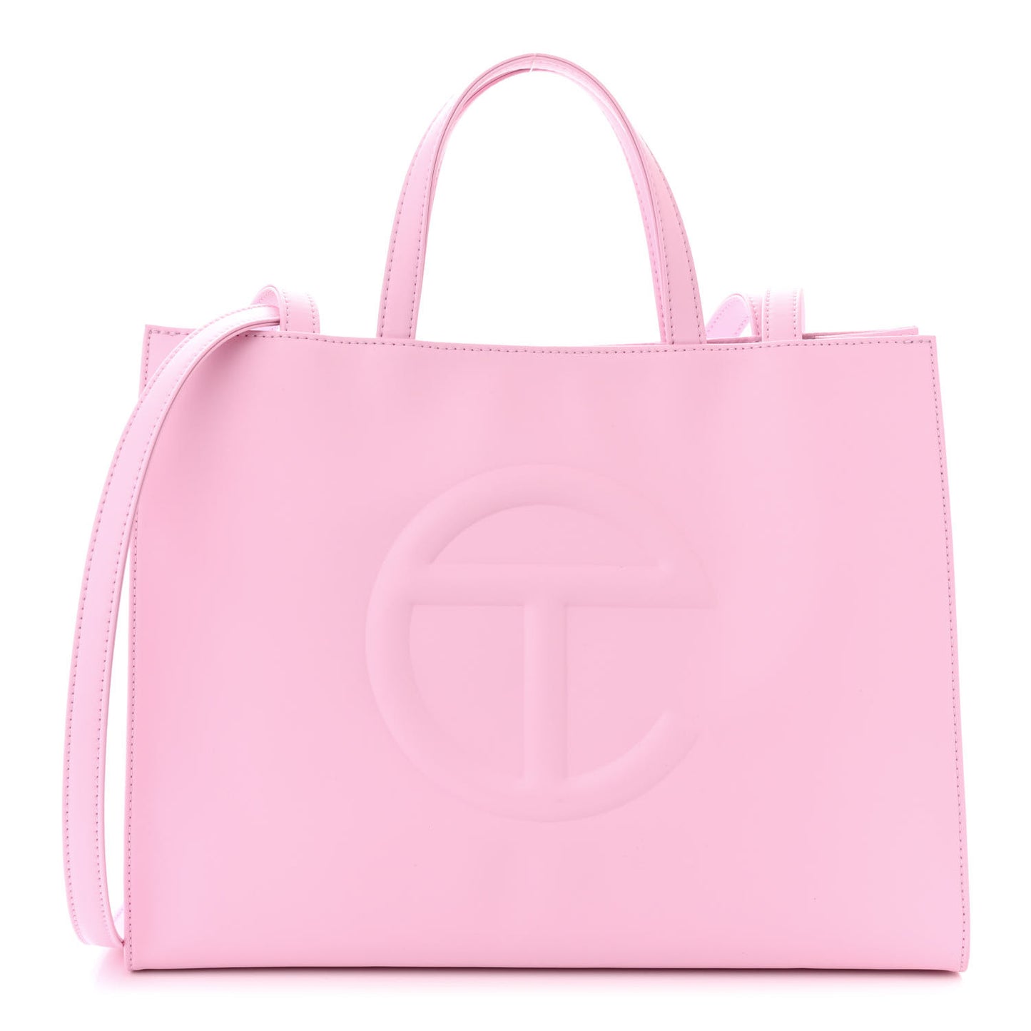 Vegan Leather Medium Shopping Bag Bubblegum