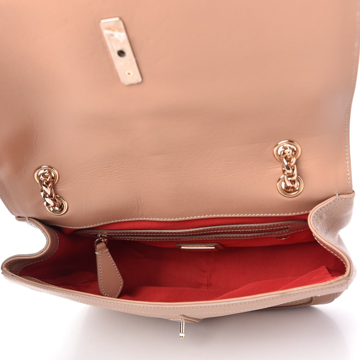Soft Calfskin Small Sweety Charity Shoulder Bag Nude