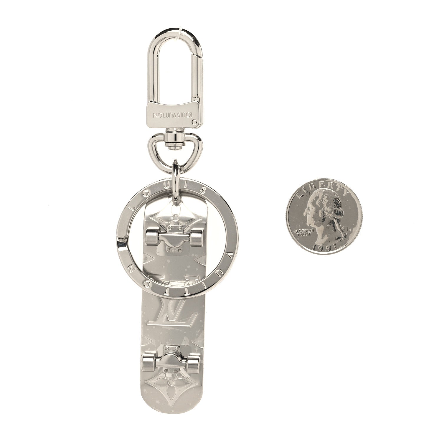 Louis Vuitton Monogram Eclipse Skateboard Bag Charm Key Holder Black 2 of 6