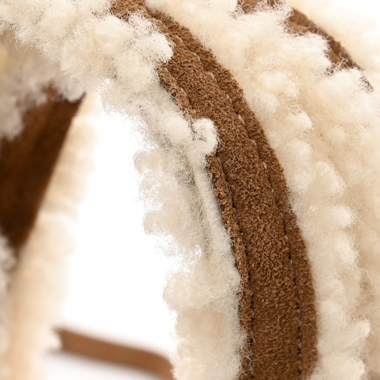 X UGG Suede Shearling Small Shopping Bag Chestnut