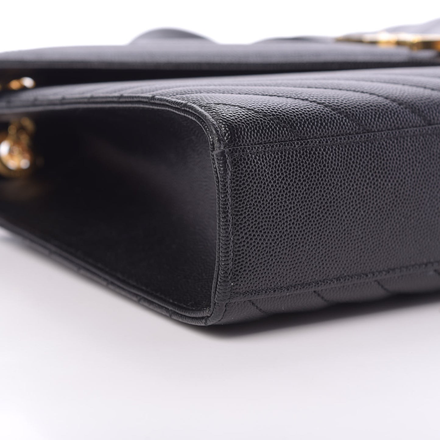 Grain De Poudre Matelasse Chevron Large Monogram Satchel Black