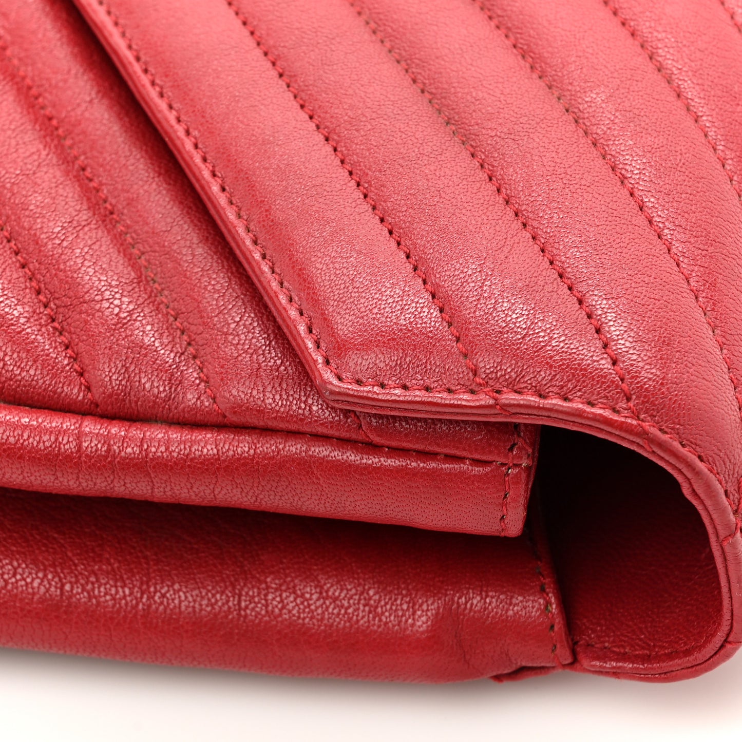 Sheepskin Matelasse Chevron Monogram Medium College Bag Rouge