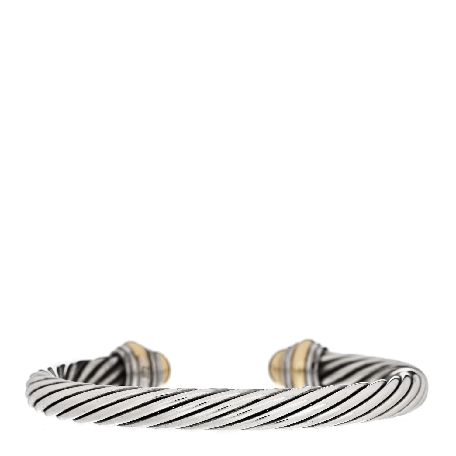 David Yurman Sterling Silver 14K Yellow Gold 7mm Cable Classics Bracelet 2 of 3