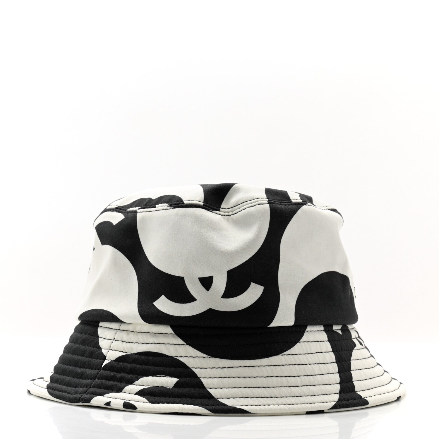 Chanel Canvas Bucket Hat M Black White 5 of 8