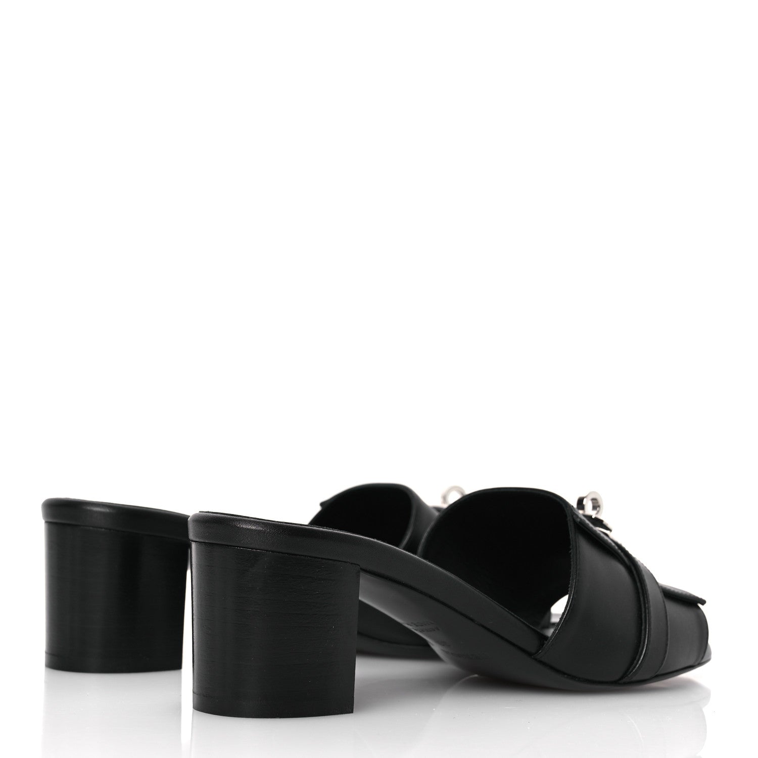 Hermes Calfskin Gigi 50 Sandals 38 Black 5 of 11