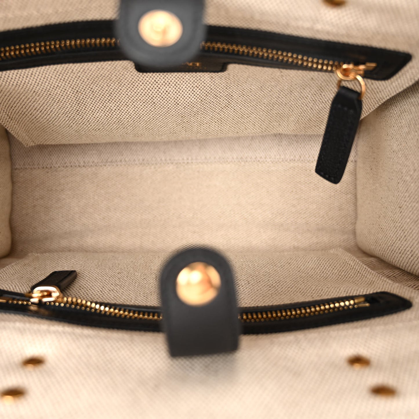 Canvas Calfskin La Medusa Small Tote Beige