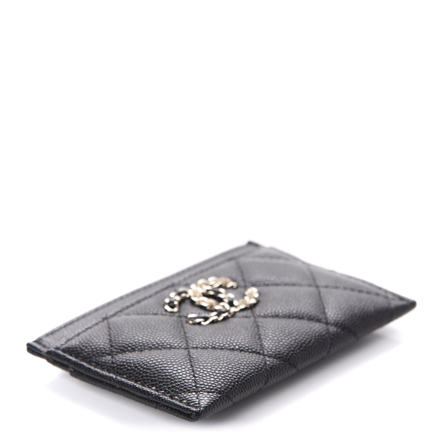 Caviar Quilted French New Wave Card Holder Black