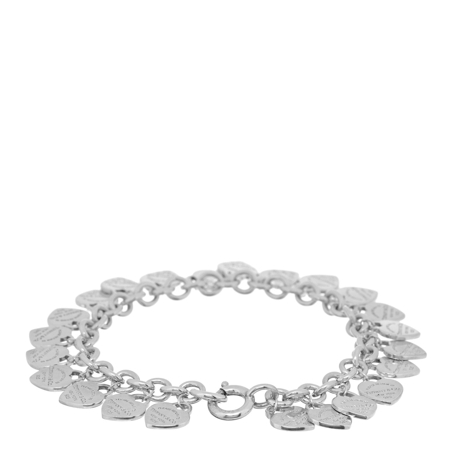 Sterling Silver Mini Return to Tiffany Multi Heart Tag Charm Bracelet