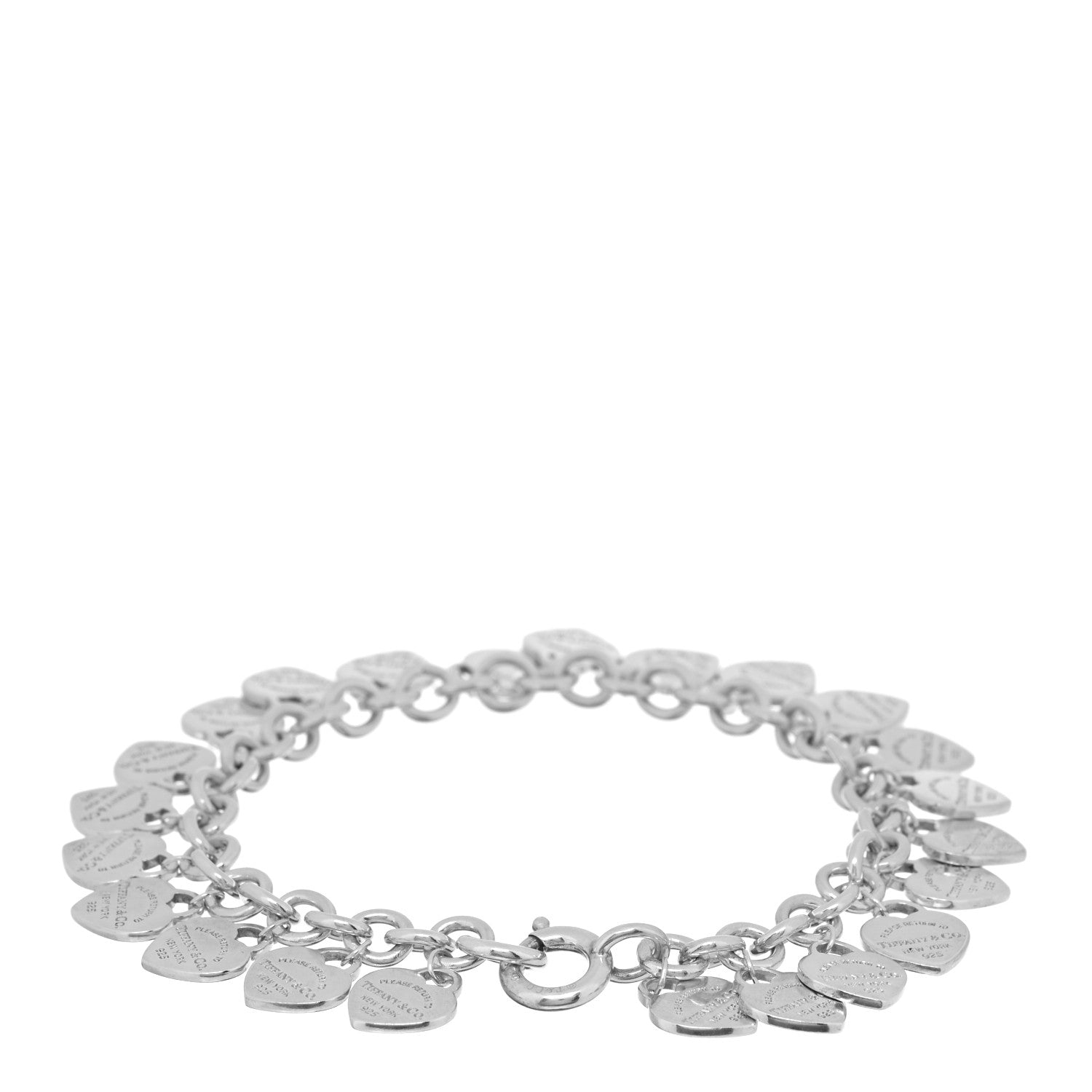 Tiffany Sterling Silver Mini Return to Tiffany Multi Heart Tag Charm Bracelet 2 of 3