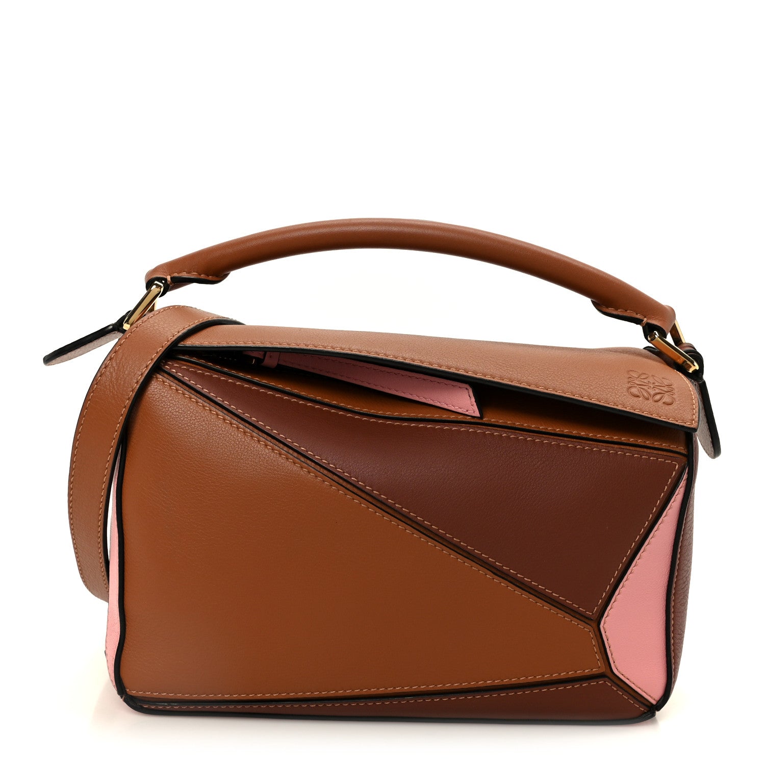 Loewe Calfskin Small Puzzle Bag Tan Medium Pink 1848963 – FASHIONPHILE