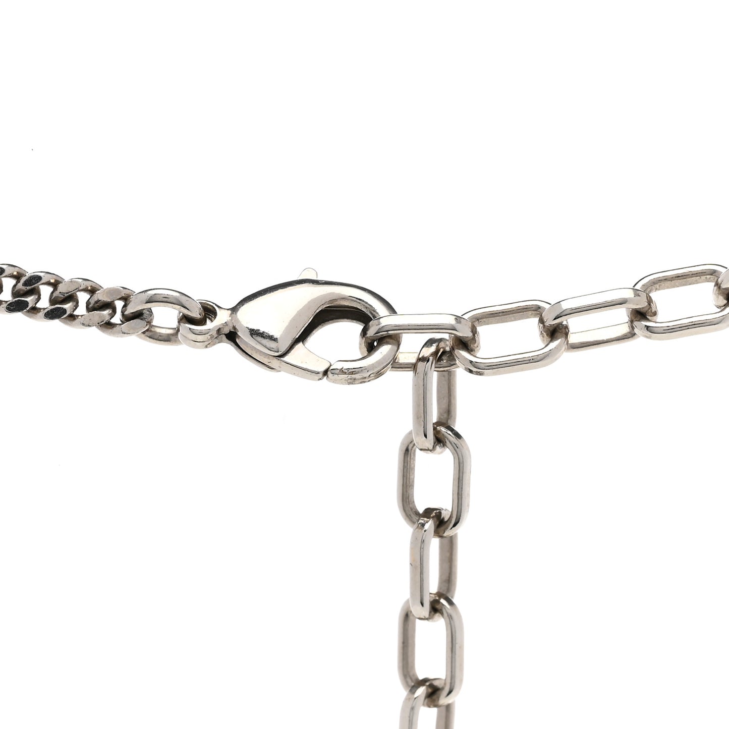 X Cactus Jack Crystal Resin Logo Pendant Necklace White Silver