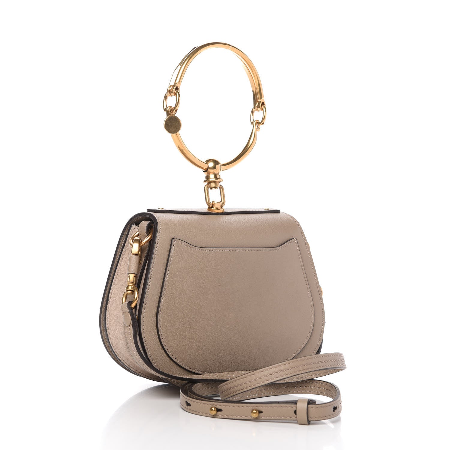 Chloe Calfskin Suede Small Nile Bracelet Bag Motty Grey 3 of 10