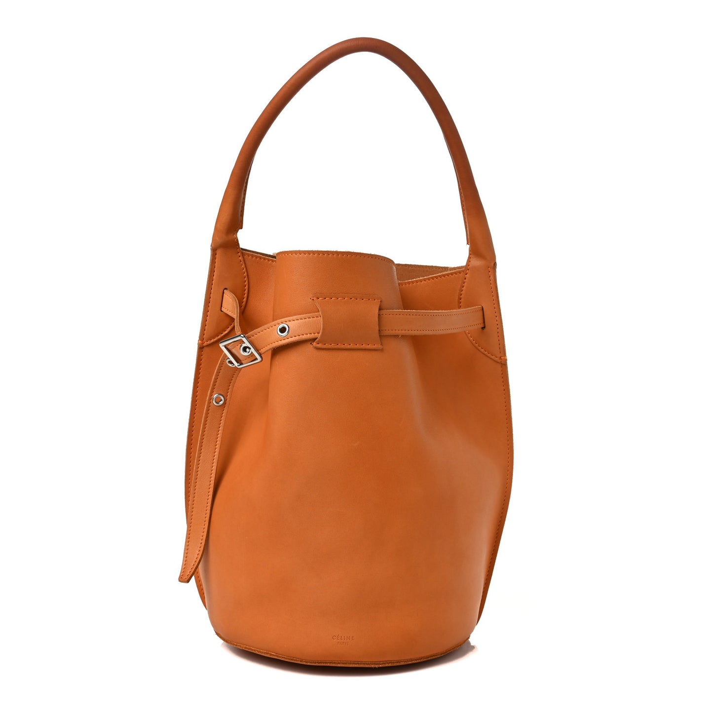 Smooth Calfskin Big Bag Bucket Orange