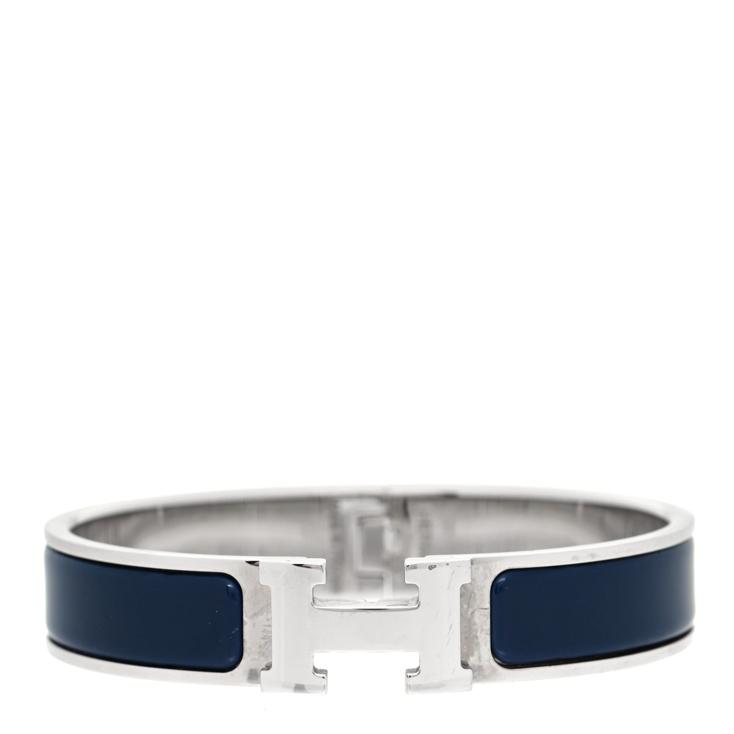 Enamel Narrow Clic Clac H Bracelet PM Indigo