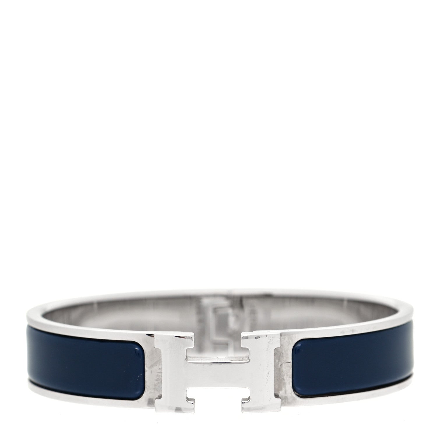 Hermes Enamel Narrow Clic Clac H Bracelet PM Indigo 1 of 6