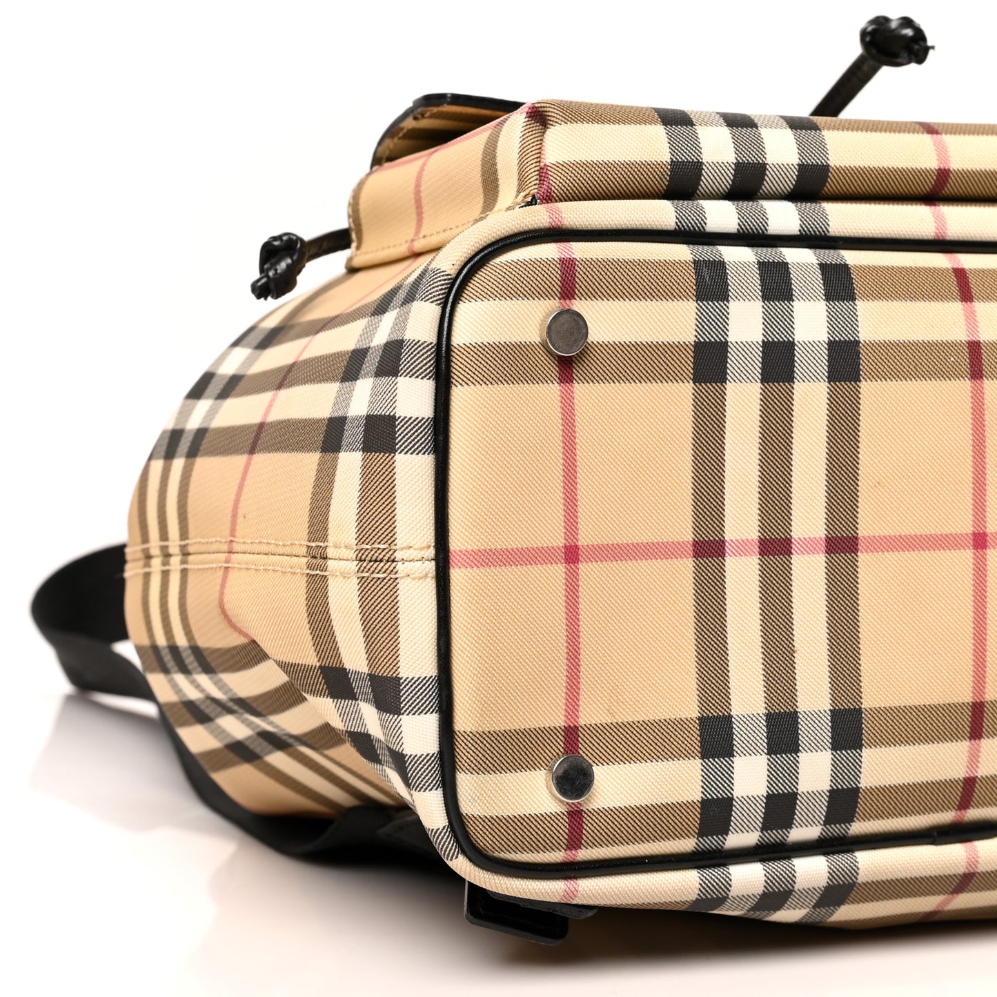House Check Drawstring Backpack Black