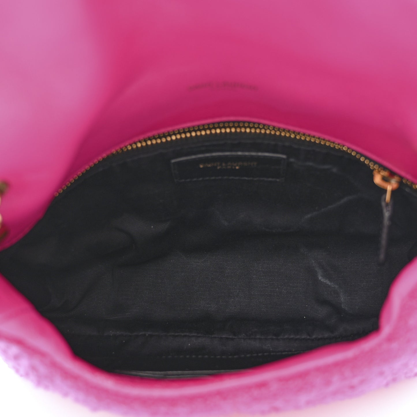Boucle Tweed Quilted Toy Loulou Puffer Monogram Chain Satchel Magenta