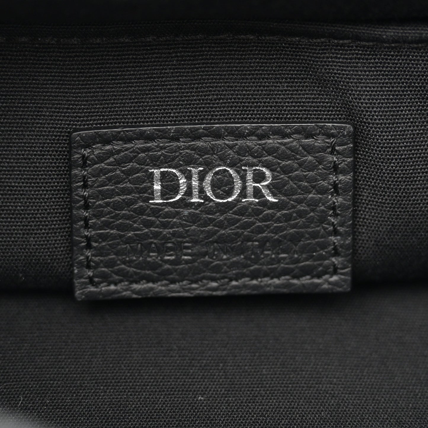 Oblique Jacquard Grained Calfskin Saddle Backpack With Flap Black